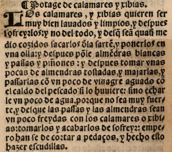 Potaje de calamares y xibias, libro de Guisados