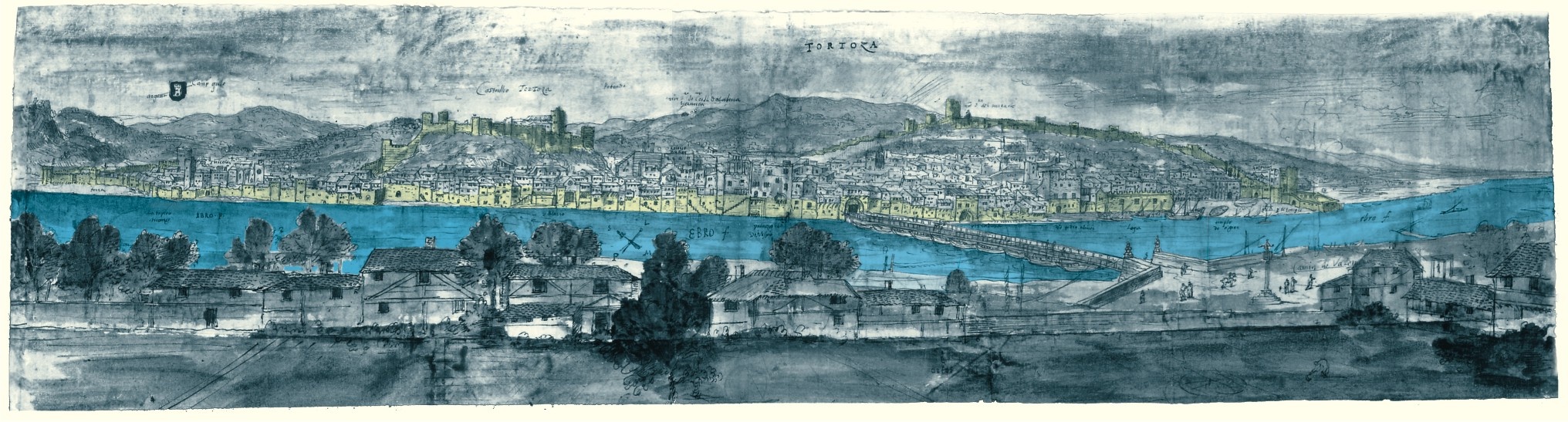 Vista de Tortosa en el siglo XVI por Anton van den Wyngaerde